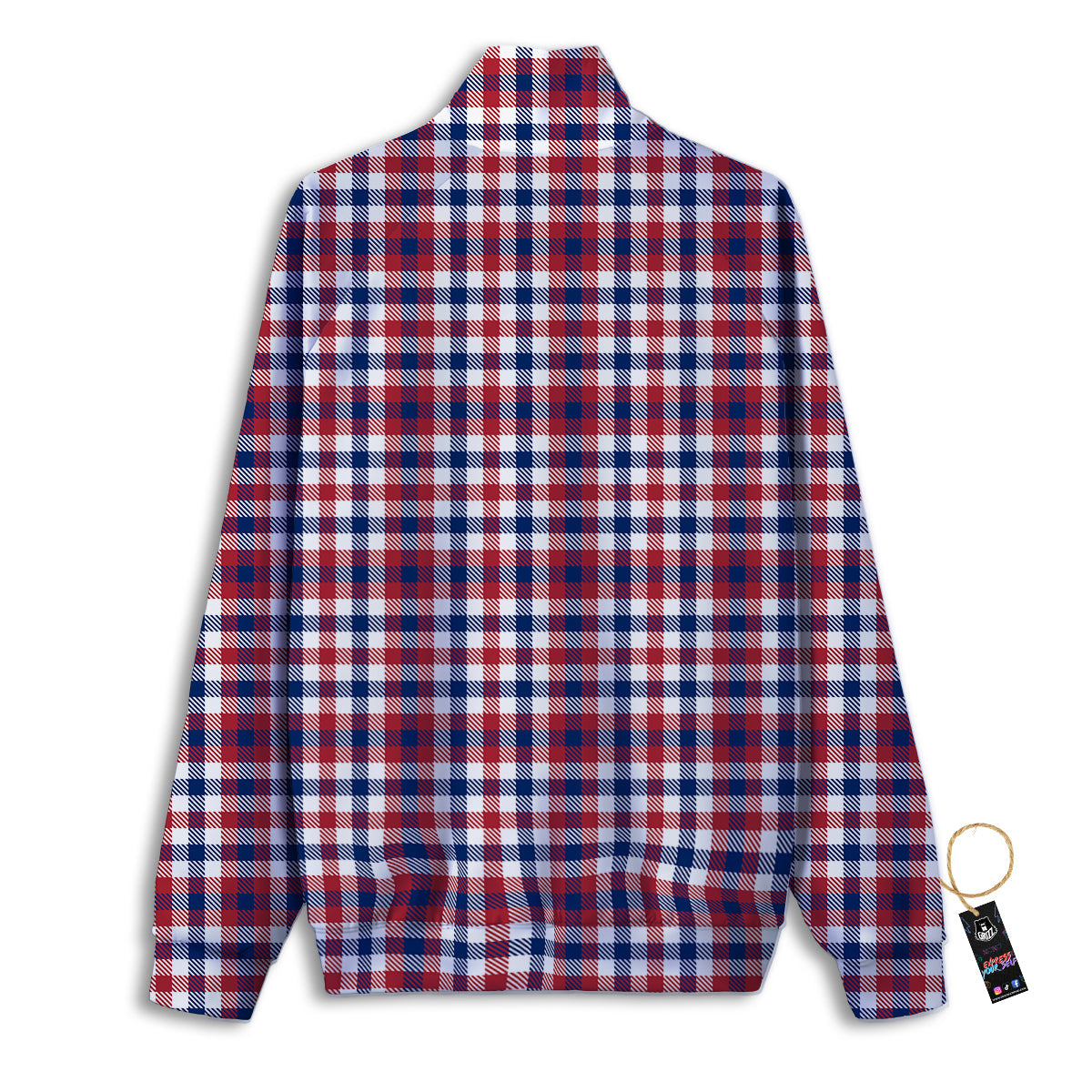 Plaid USA Patriotic Print Pattern Track Jacket-grizzshop