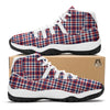 Plaid USA Patriotic Print Pattern White Bball Shoes-grizzshop