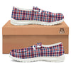 Plaid USA Patriotic Print Pattern White Loafers-grizzshop