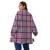 Plaid USA Patriotic Print Pattern Women's Sherpa Jacket-grizzshop