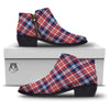 Plaid USA Print Pattern Ankle Boots-grizzshop