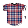 Plaid USA Print Pattern Baseball Jersey-grizzshop