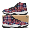 Plaid USA Print Pattern Black Bball Shoes-grizzshop