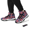 Plaid USA Print Pattern Black Bball Shoes-grizzshop