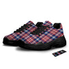 Plaid USA Print Pattern Black Chunky Shoes-grizzshop