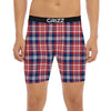 Plaid USA Print Pattern Boxer Briefs-grizzshop