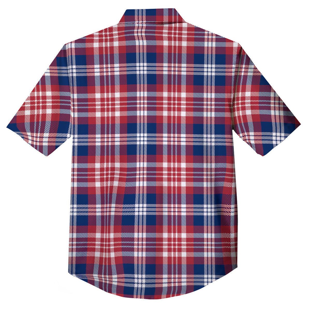 Plaid USA Print Pattern Button Up Shirt-grizzshop