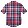 Plaid USA Print Pattern Button Up Shirt-grizzshop