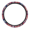 Plaid USA Print Pattern Car Steering Wheel Cover-grizzshop