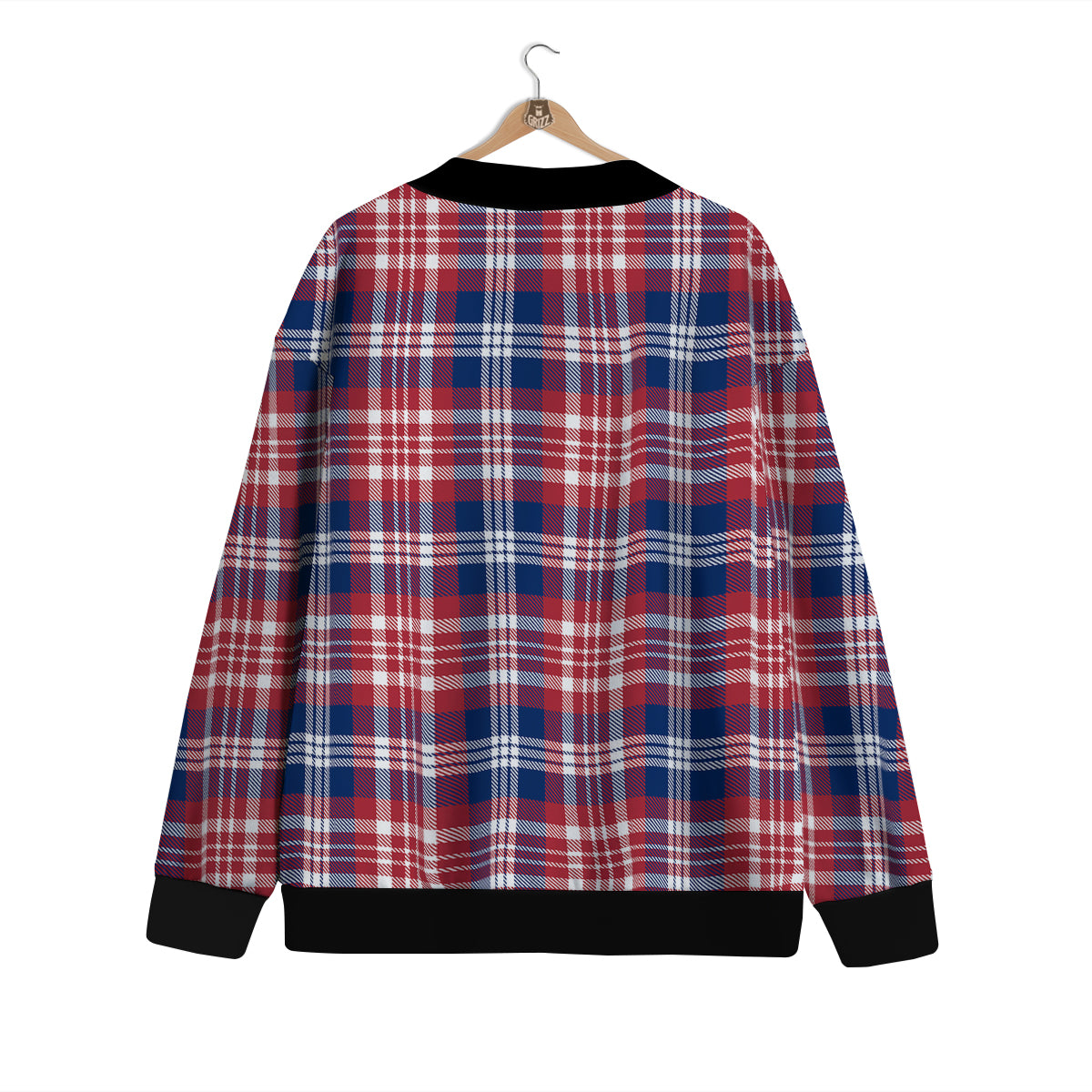 Plaid USA Print Pattern Cardigan-grizzshop