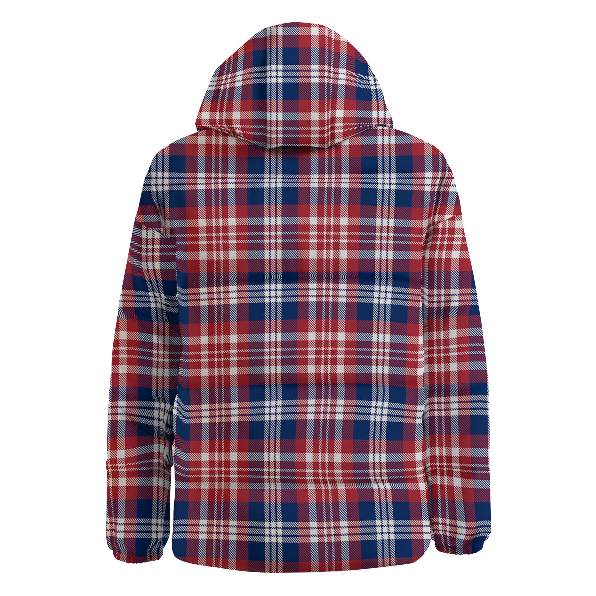 Plaid USA Print Pattern Down Jacket-grizzshop