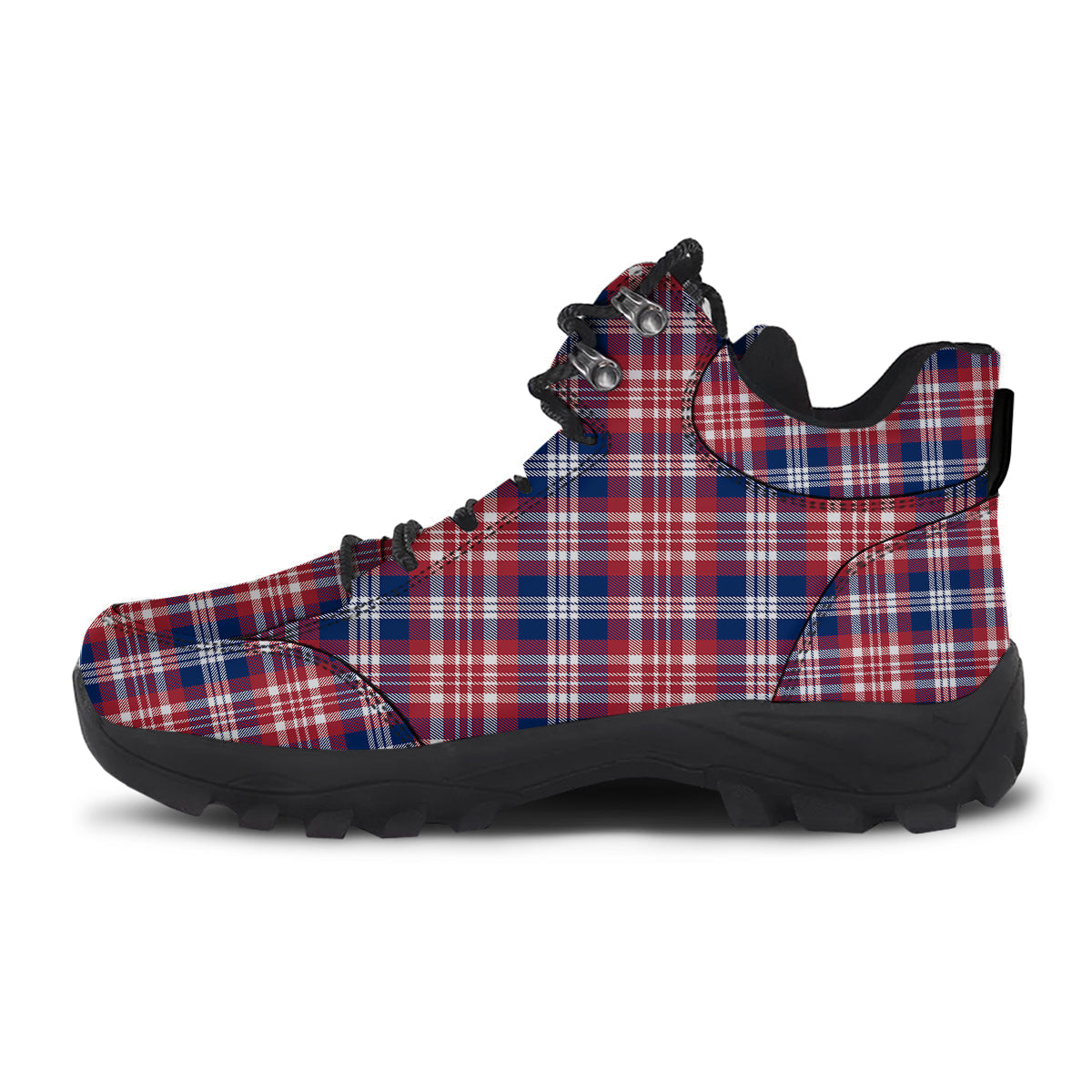 Plaid USA Print Pattern Hiking Shoes-grizzshop