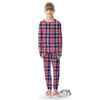 Plaid USA Print Pattern Kid's Pajamas-grizzshop