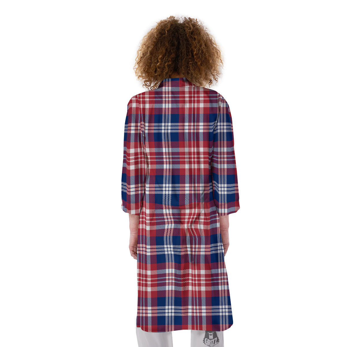 Plaid USA Print Pattern Kimono-grizzshop