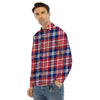 Plaid USA Print Pattern Men's Dress Shirts-grizzshop