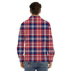 Plaid USA Print Pattern Men's Dress Shirts-grizzshop