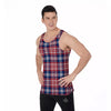 Plaid USA Print Pattern Men's Tank Top-grizzshop