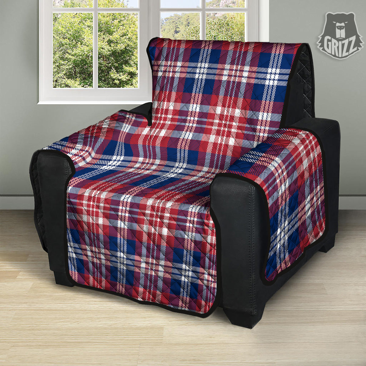 Plaid USA Print Pattern Recliner Protector-grizzshop