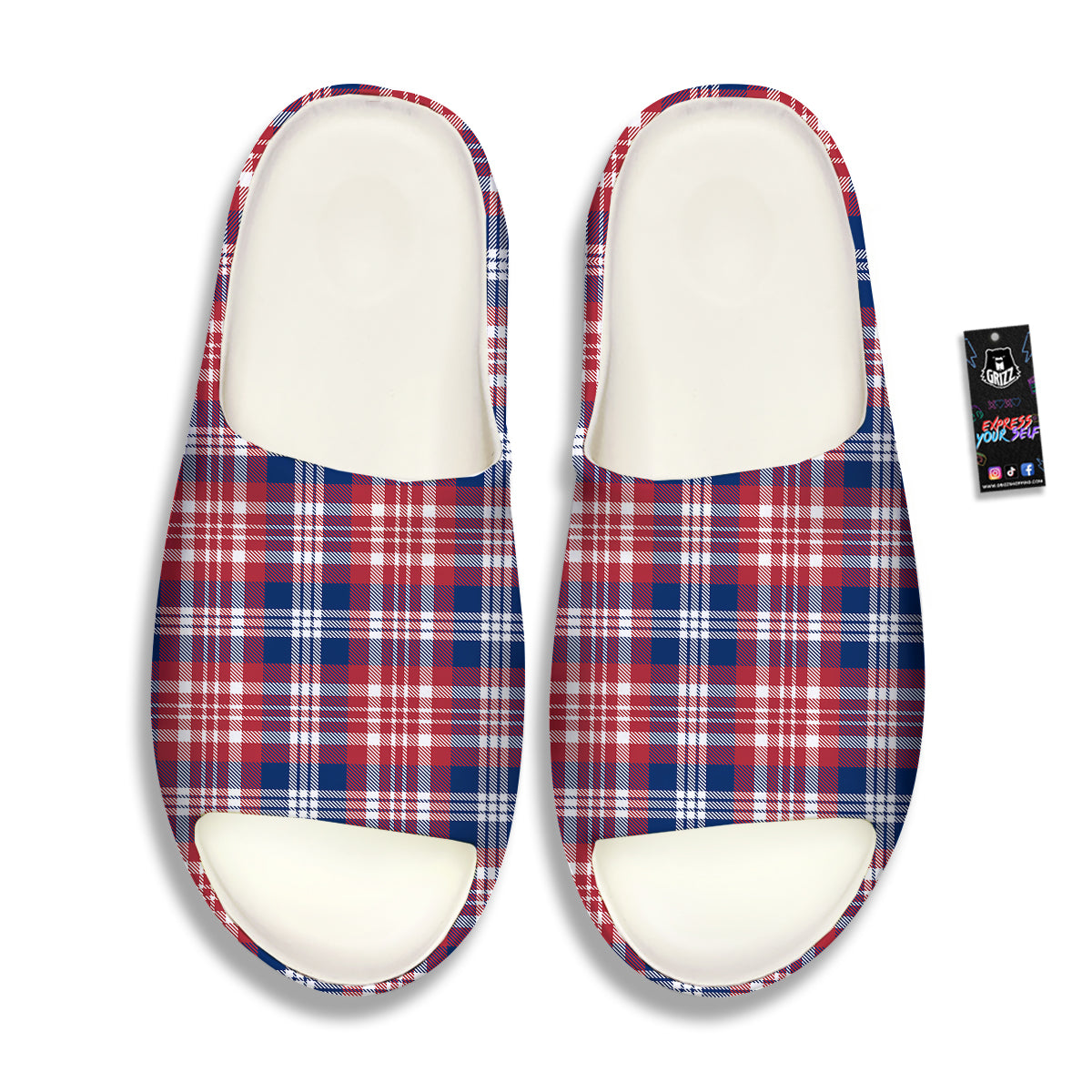 Plaid USA Print Pattern Sandals-grizzshop