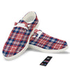 Plaid USA Print Pattern White Loafers-grizzshop