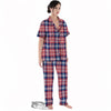 Plaid USA Print Pattern Women's Pajamas Set-grizzshop