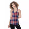 Plaid USA Print Pattern Women's Racerback Tank Top-grizzshop