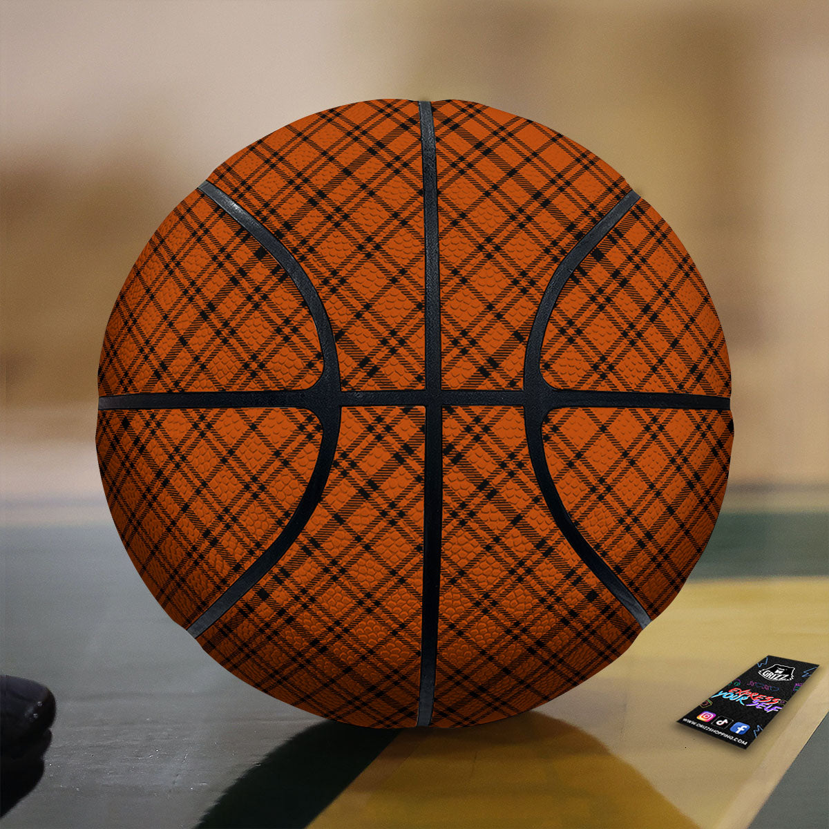 Plaid Halloween Print Pattern Basketball