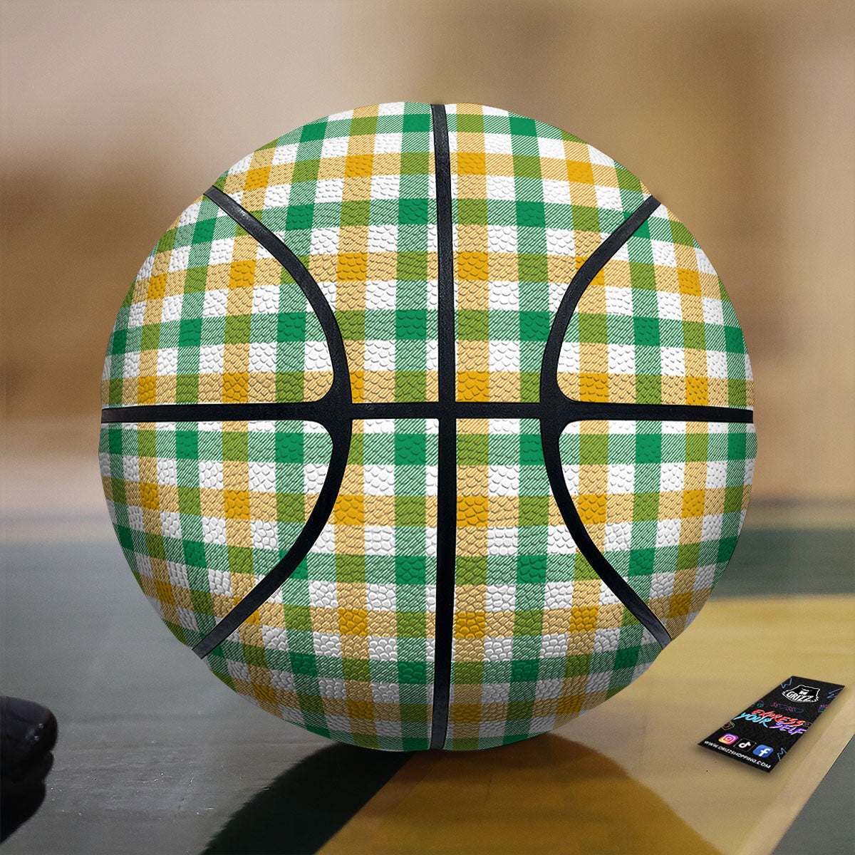 Plaid Irish Buffalo Print Pattern Basketball