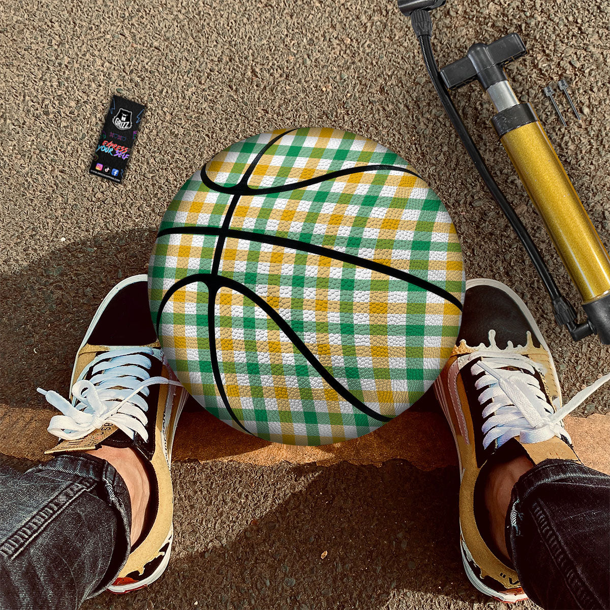 Plaid Irish Buffalo Print Pattern Basketball