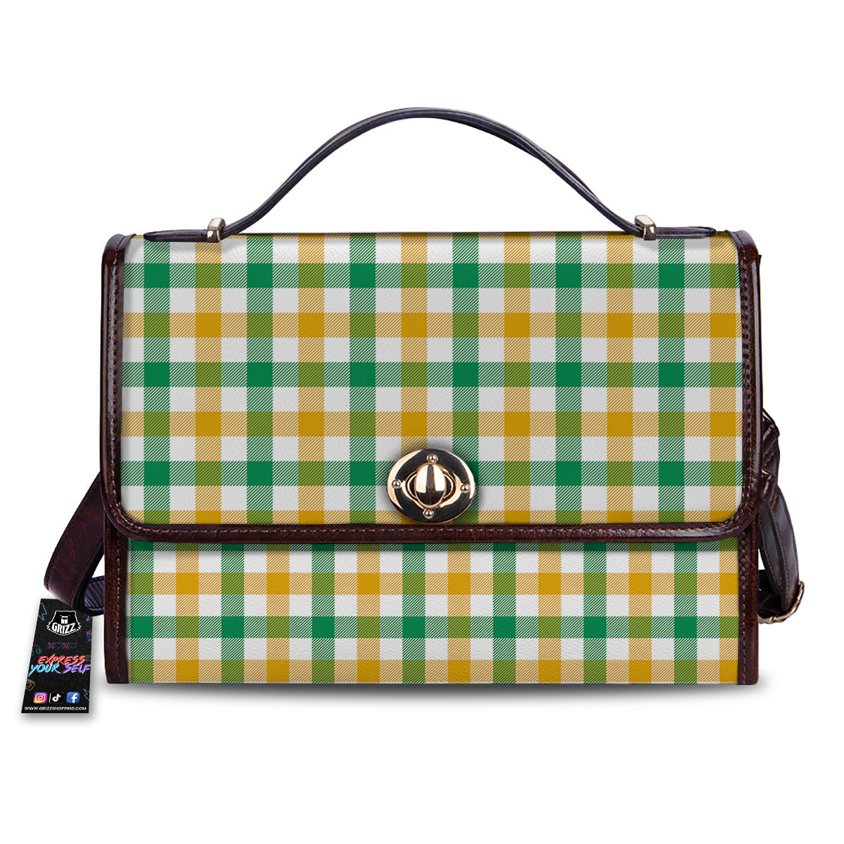 Plaid Irish Buffalo Print Pattern Women's Satchel Bag