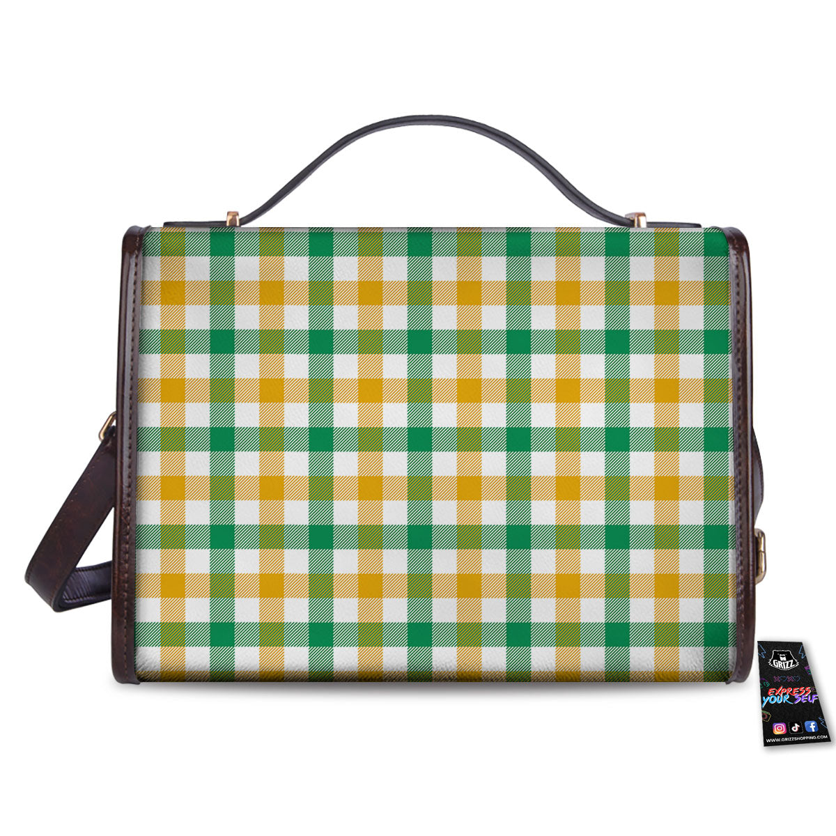 Plaid Irish Buffalo Print Pattern Women's Satchel Bag