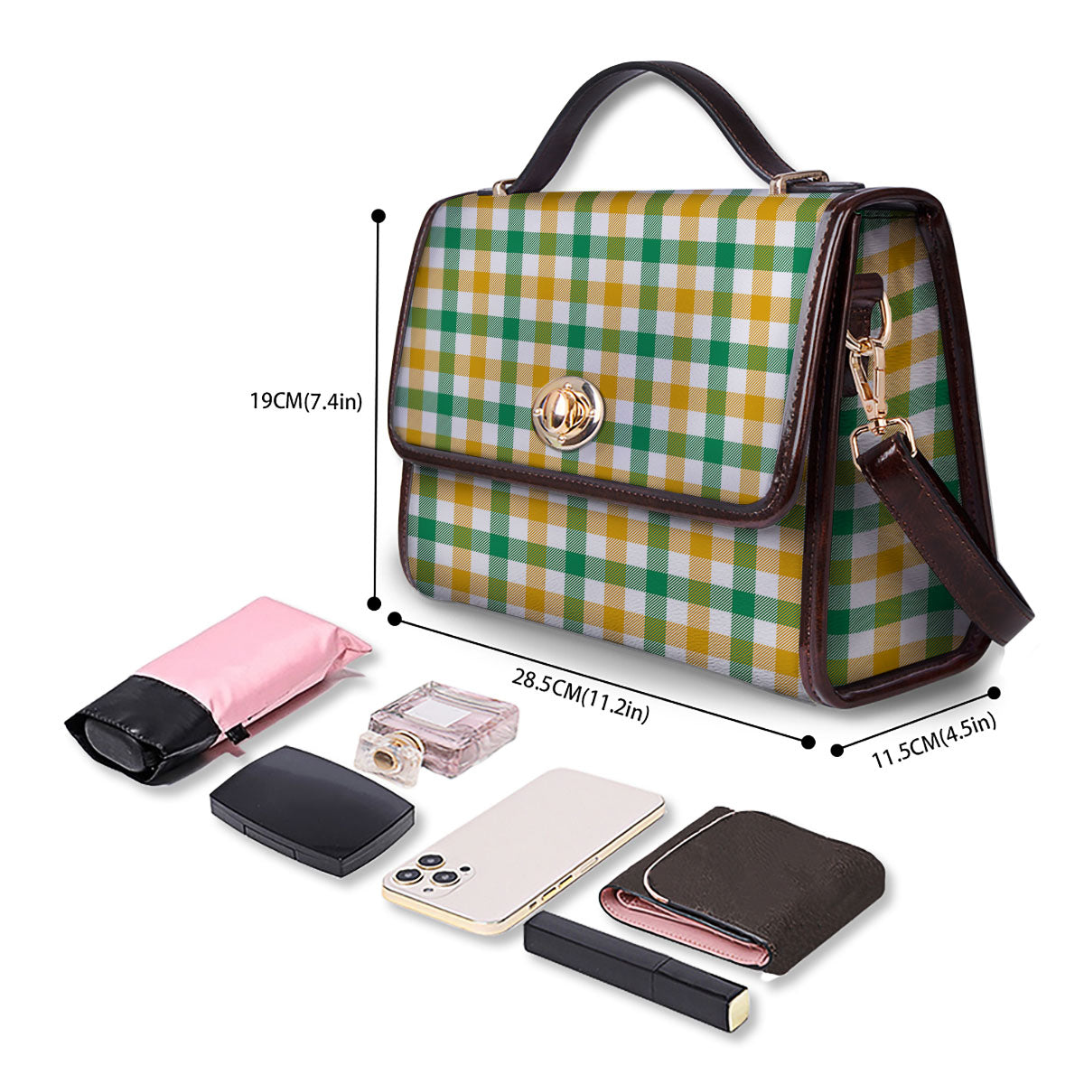 Plaid Irish Buffalo Print Pattern Women's Satchel Bag