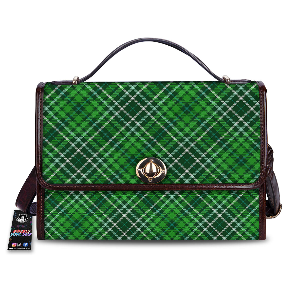 Plaid Irish Print Pattern Women's Satchel Bag