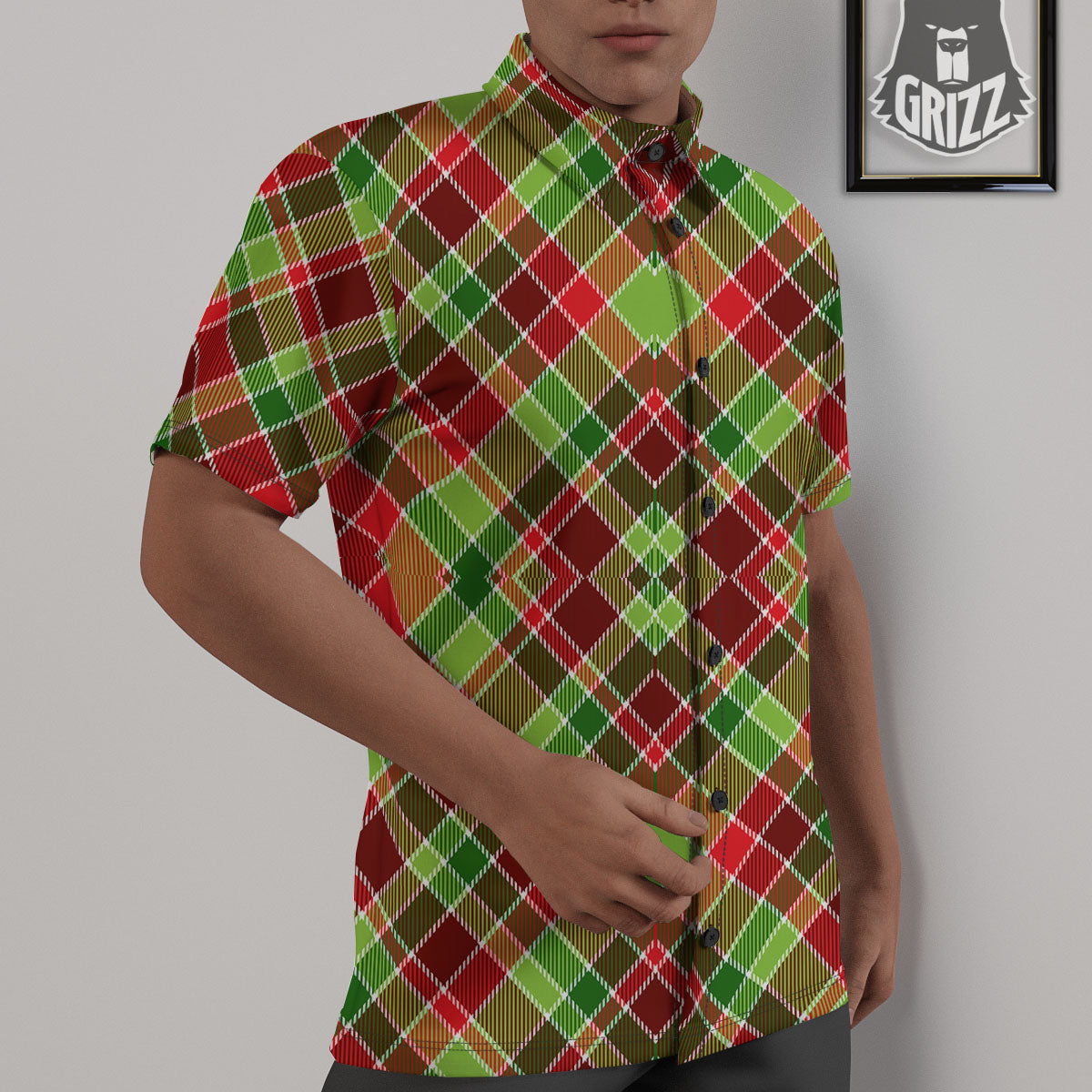 Plaid Merry Christmas Print Pattern Untucked Shirts-grizzshop