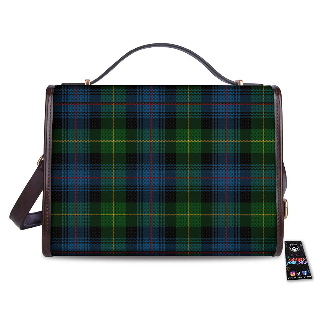 Plaid Scottish Knitted Print Women's Satchel Bag