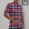 Plaid USA Print Pattern Untucked Shirts-grizzshop