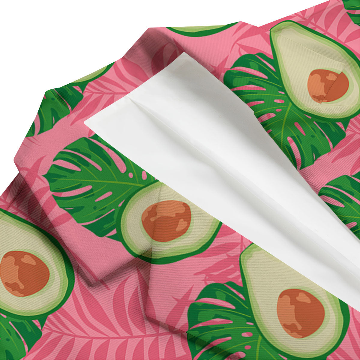 Plam Leaf And Avocado Pink Print Pattern Men's Blazer-grizzshop