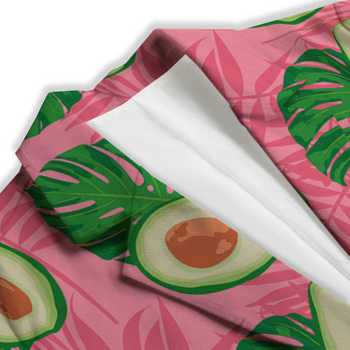 Plam Leaf And Avocado Pink Print Pattern Women's Blazer-grizzshop