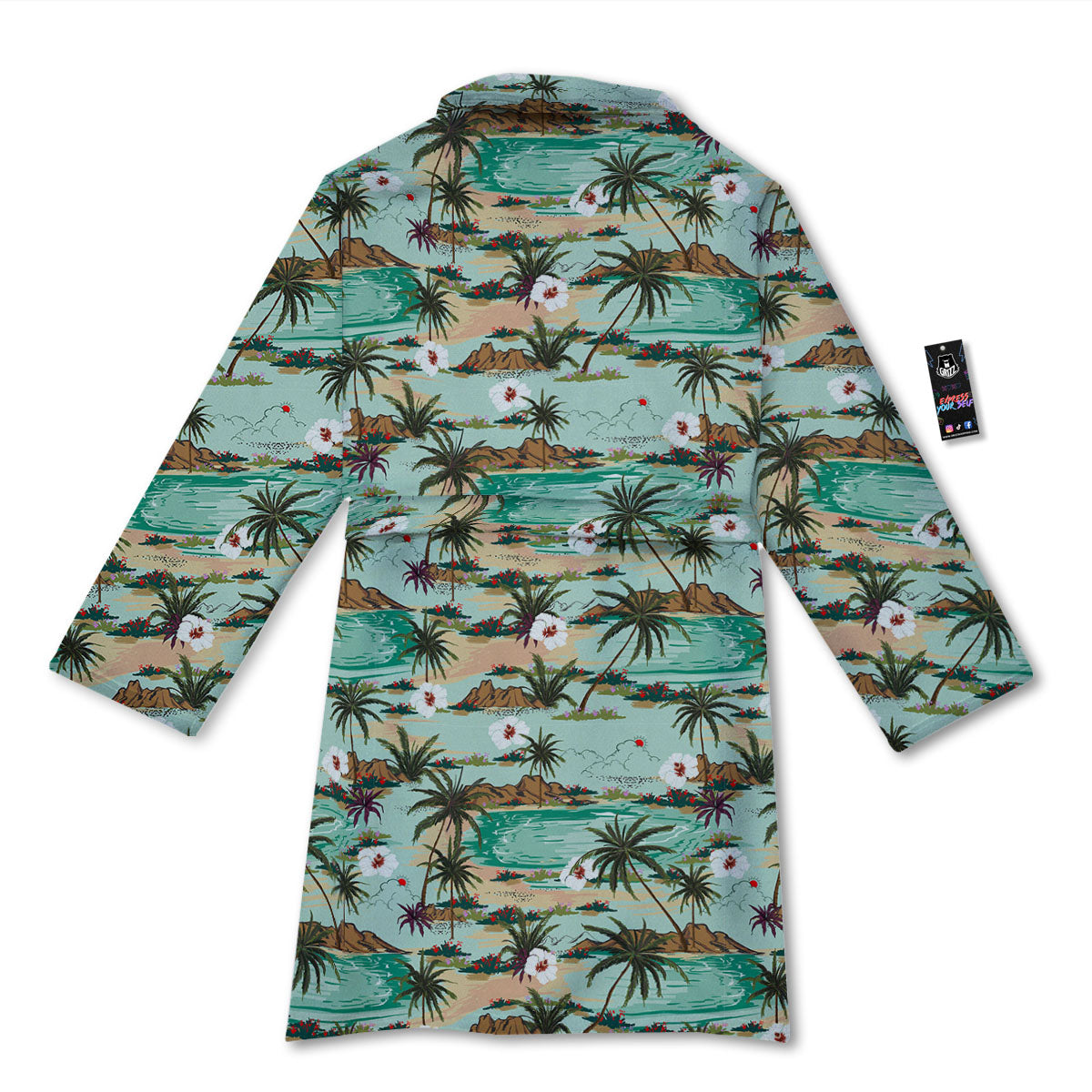 Plam Tree Beach Summer Print Pattern Bathrobe-grizzshop