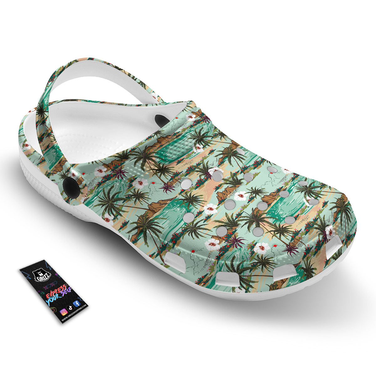Plam Tree Beach Summer Print Pattern Clog-grizzshop