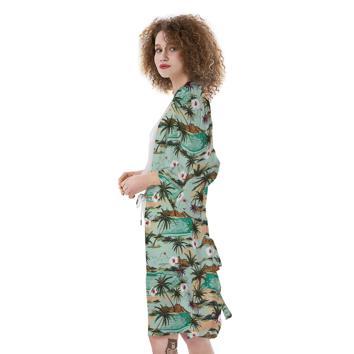 Plam Tree Beach Summer Print Pattern Kimono-grizzshop