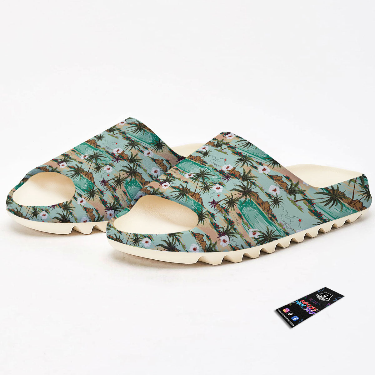 Plam Tree Beach Summer Print Pattern Sandals-grizzshop