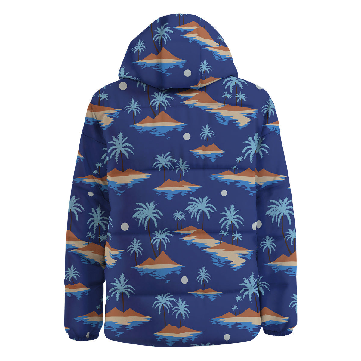 Plam Tree Beach Vintage Print Pattern Down Jacket-grizzshop