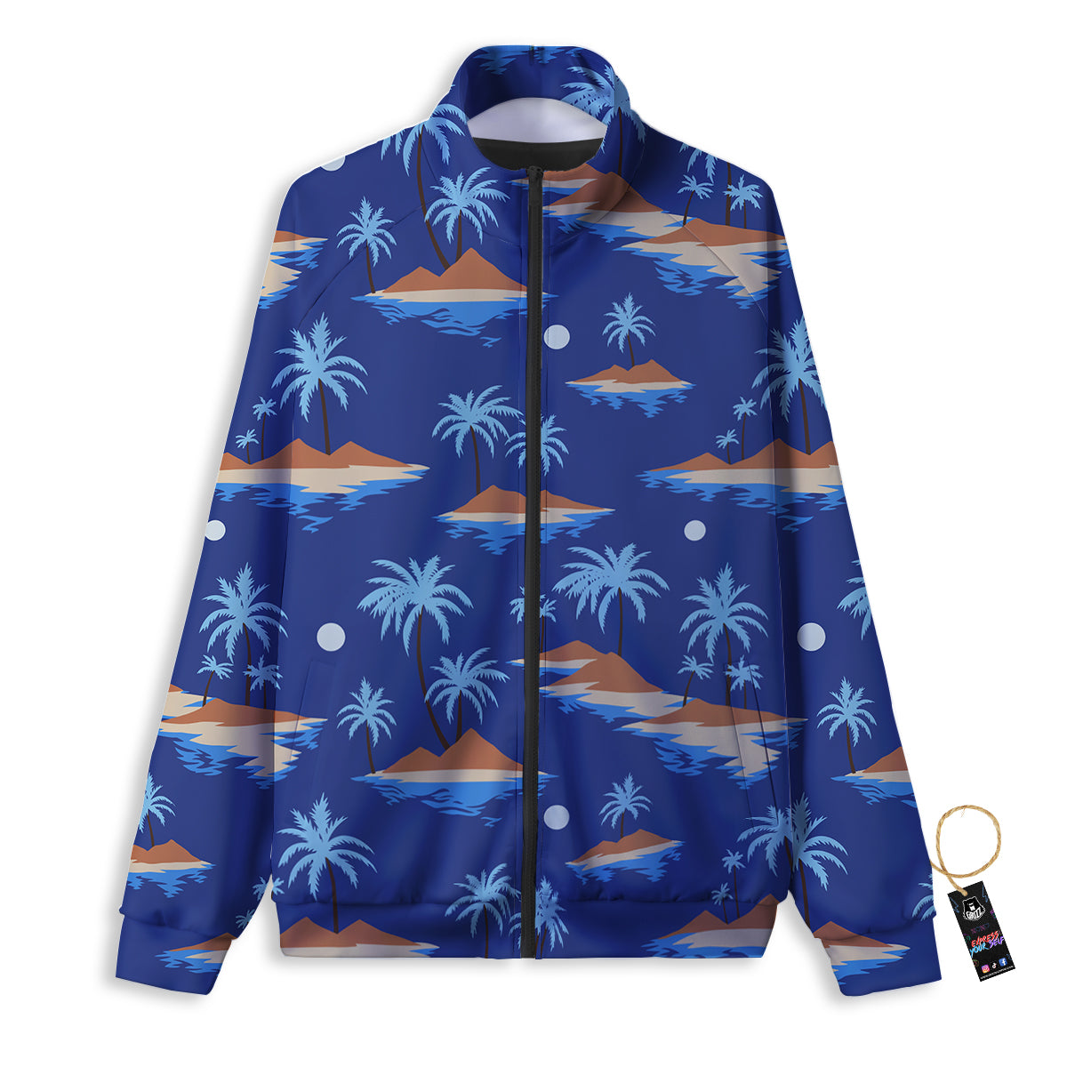 Plam Tree Beach Vintage Print Pattern Track Jacket-grizzshop