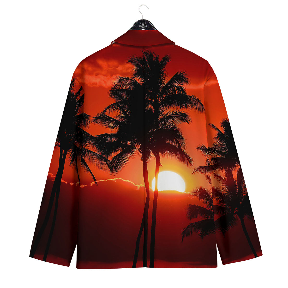 Plam Tree Sunset Tropical Print Men's Sport Coat-grizzshop