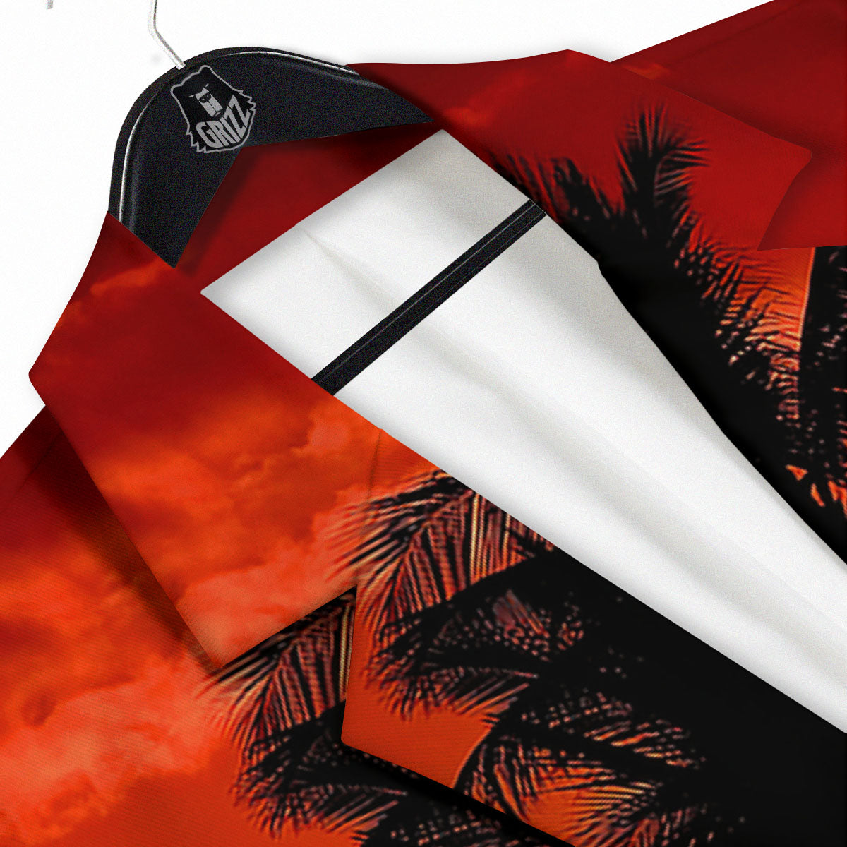 Plam Tree Sunset Tropical Print Men's Sport Coat-grizzshop