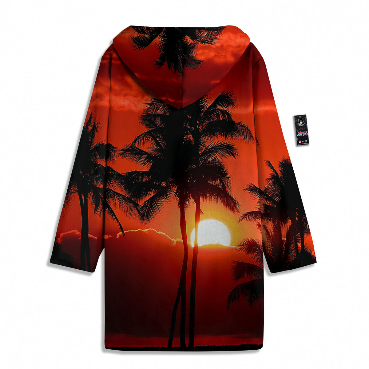 Plam Tree Sunset Tropical Print Men's Windbreaker Jacket-grizzshop