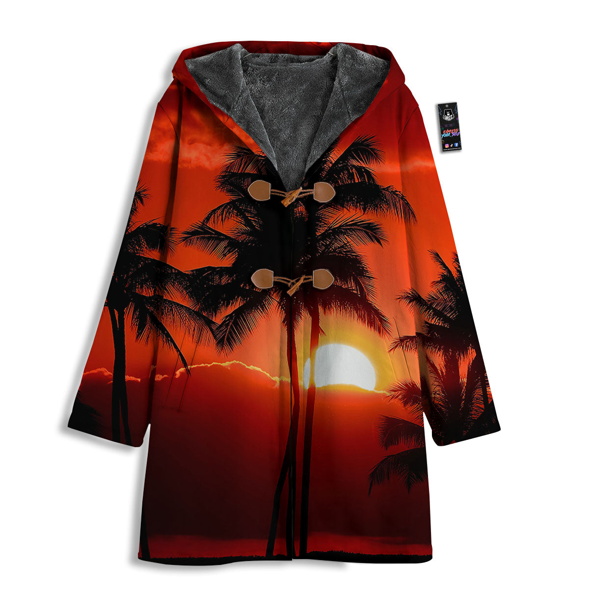 Plam Tree Sunset Tropical Print Men's Windbreaker Jacket-grizzshop