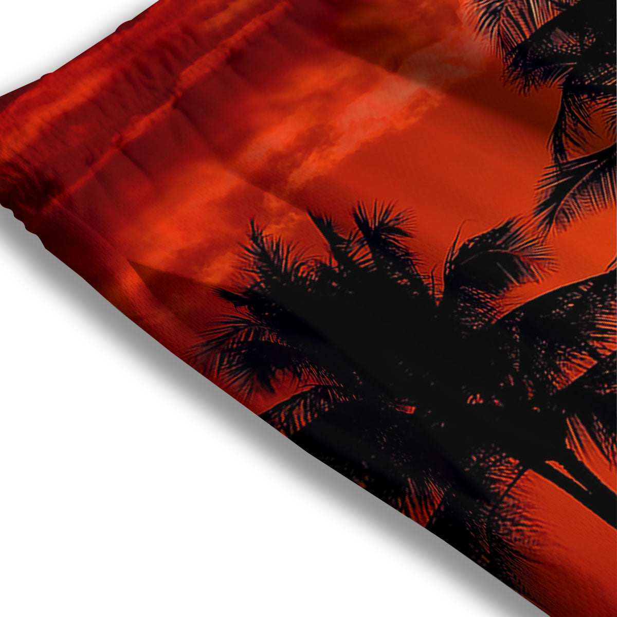 Plam Tree Sunset Tropical Print Mesh Shorts