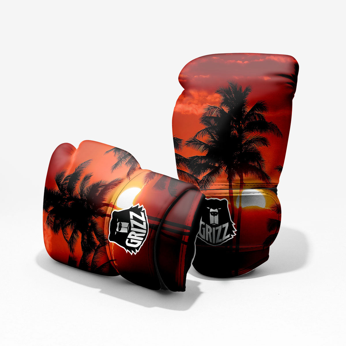 Plam Tree Sunset Tropical Print Pro Boxing Glove